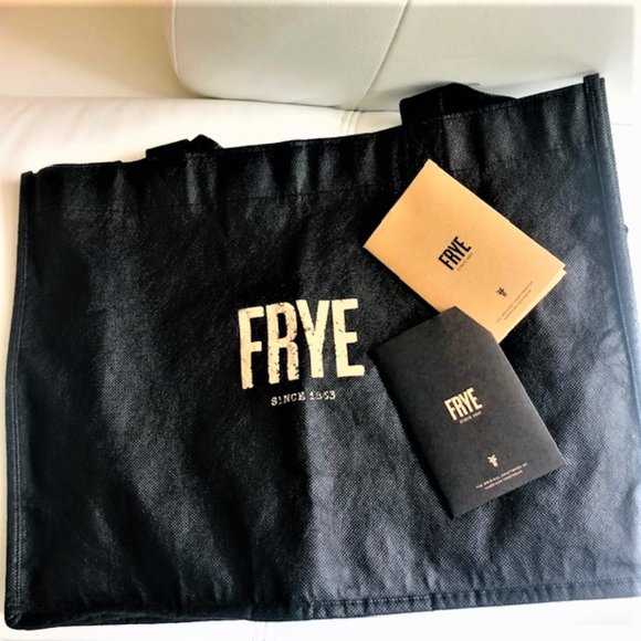 FRYE  Crossbody/ Shoulder Woven Saddle Cognac Leather Handbag NWT and Dust Bag - Picture 8 of 8